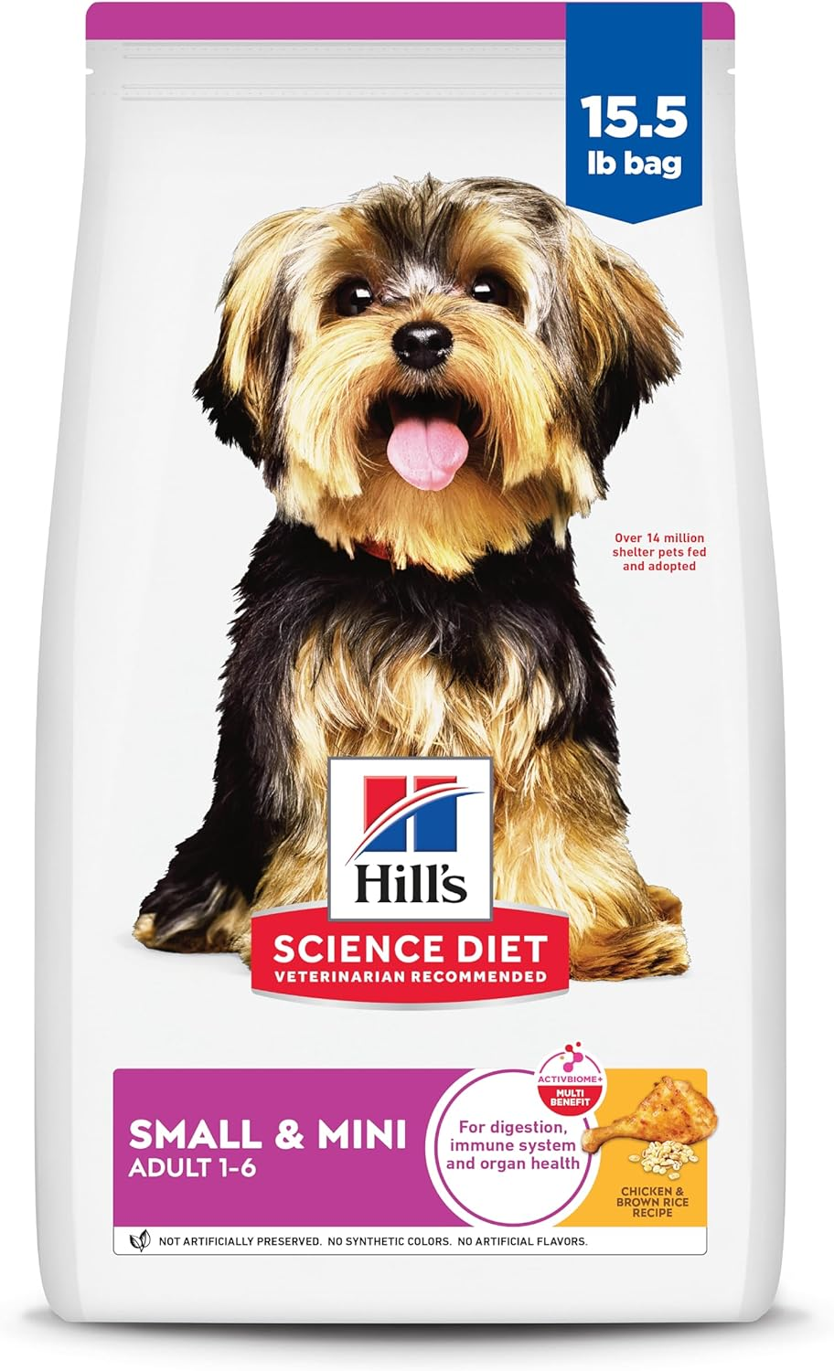 Hill'S Science Diet Small & Mini, Adult 1-6, Small & Mini Breeds Premium Nutrition, Dry Dog Food, Chicken & Brown Rice, 15.5 Lb Bag