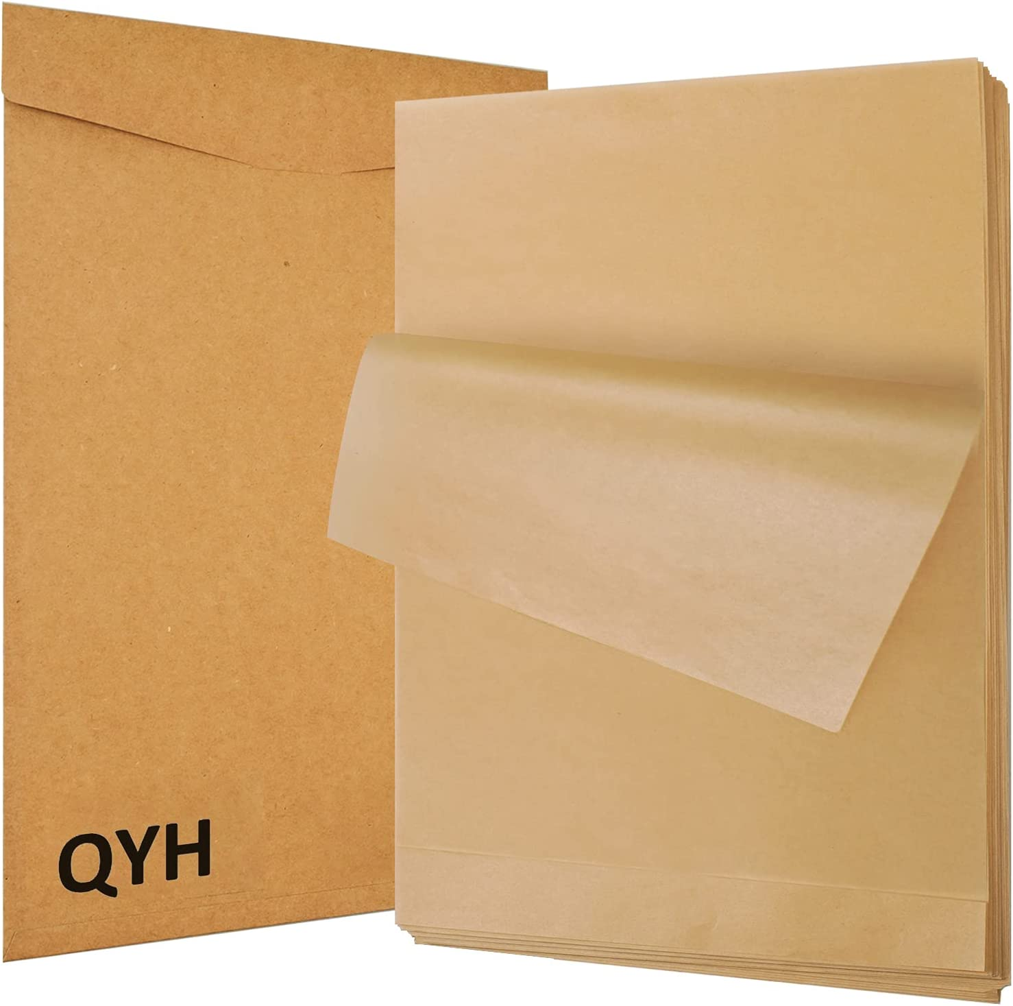 QYH 100 Pcs Parchment Paper Sheets for Baking, 8X12 Inches Unbleached, Precut Pa