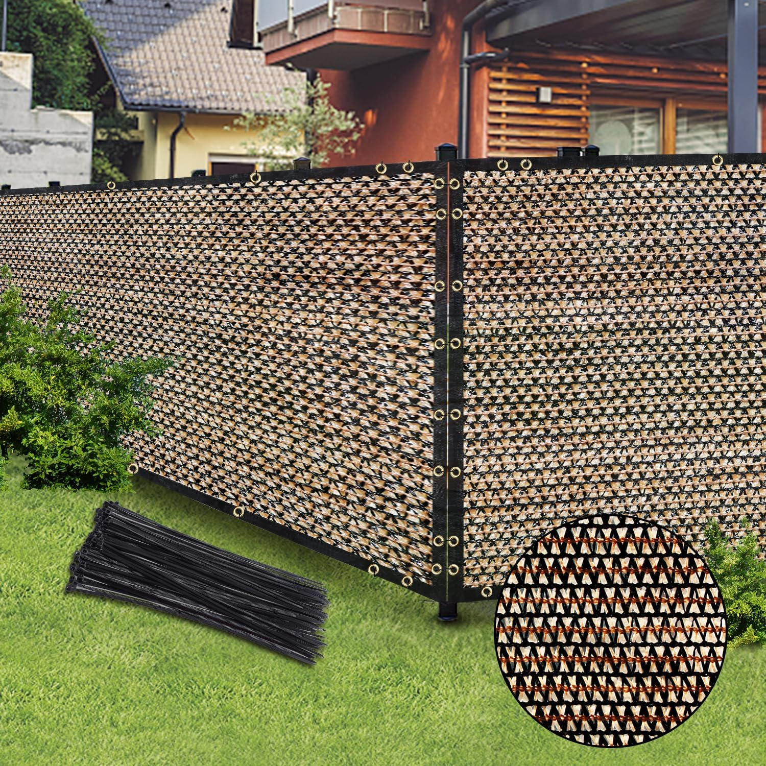 Malla marron de 4x50 pies para cerca de privacidad ideal jardin y patio trasero
