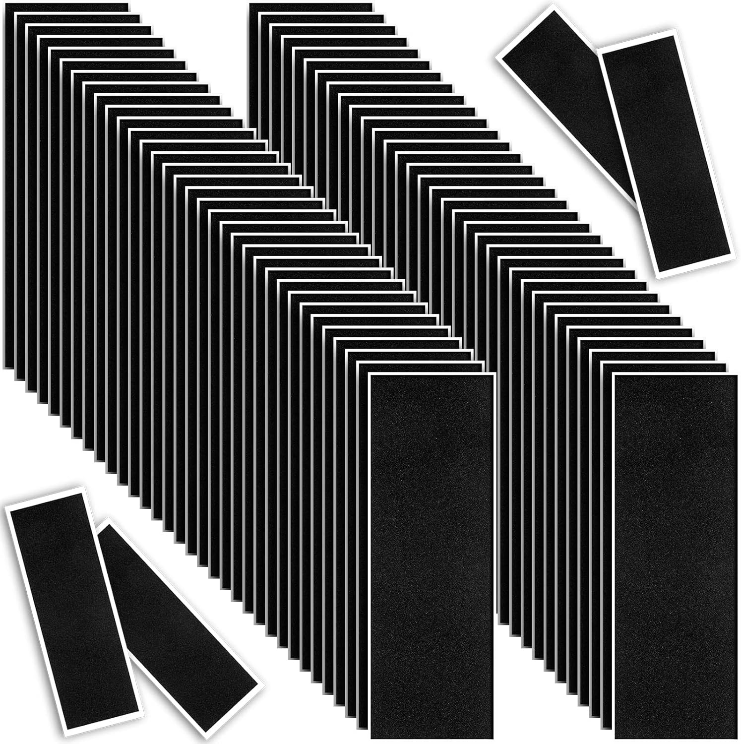 100 Pcs Fingerboard Grip Fingerboard Foam Tape Black Skateboard Grip Tape 110 Mm X 36 Mm Skateboard Deck Stickers