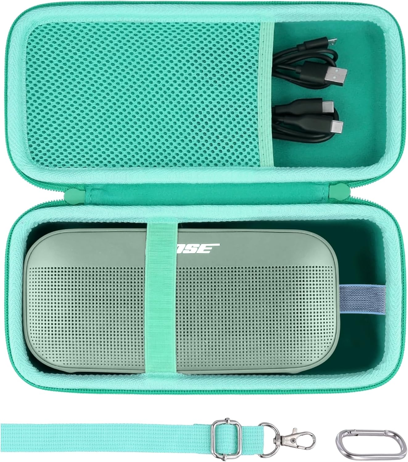 Hard Travel Case Replacement for Bose New Soundlink Flex 2Nd Gen/Bose Soundlink Flex Bluetooth Portable Speaker (Mint Green Case)
