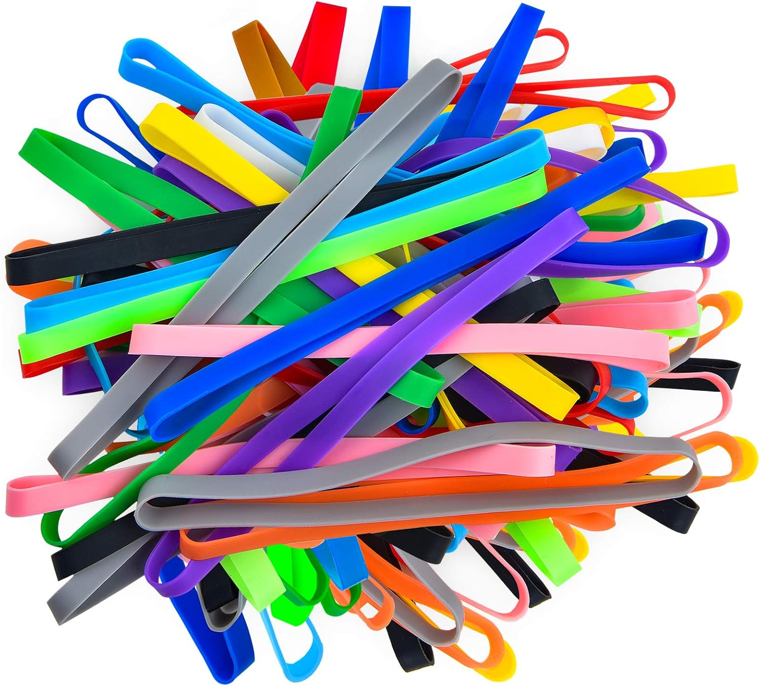60 Pieces Silicone Rubber Bands Colorful Elastic Wrapping Bands for Books, Art,