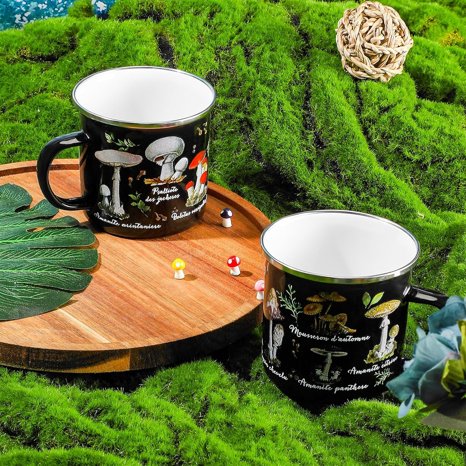 Mushroom Enamel Mug Set 2 Pieces Kawaii Mushroom Cup Mushroom Thank You Gift ... - Picture 5 of 13