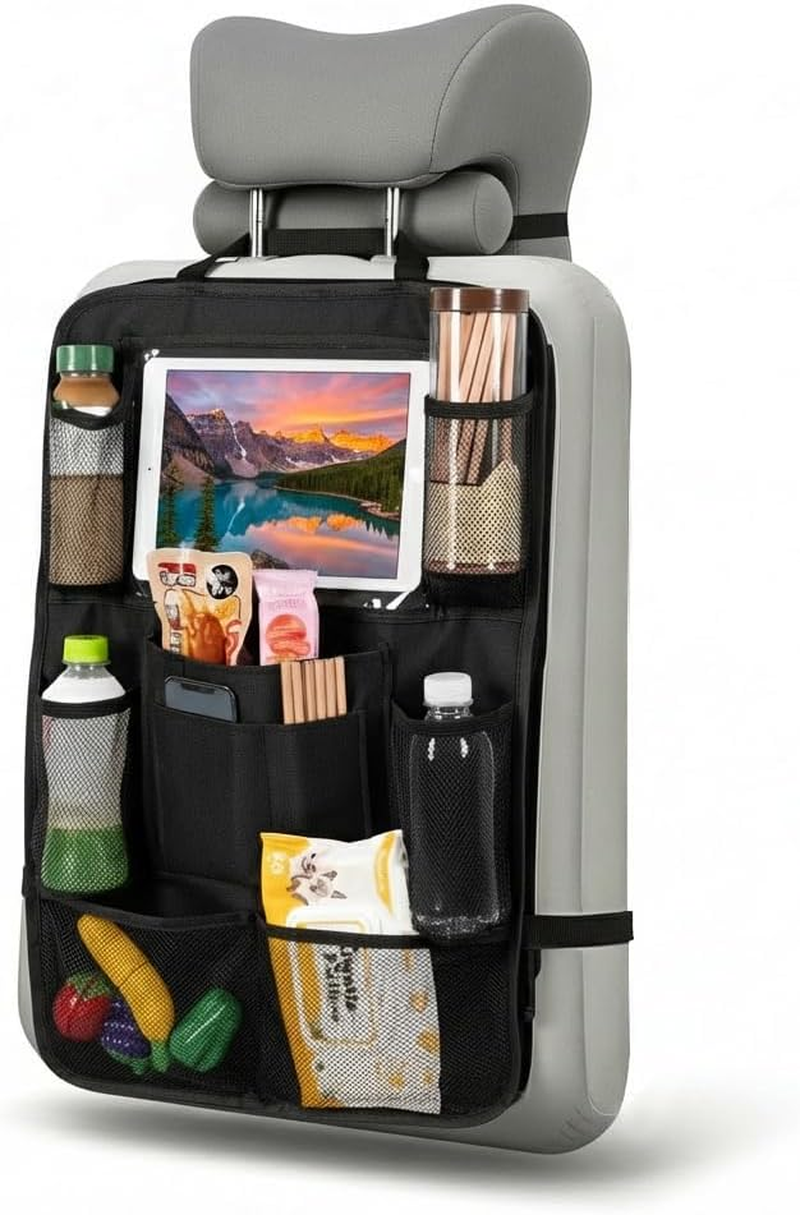 Billybath Rückenlehnenschutz Auto Kinder, Auto Organizer Mit 10 Zoll Ipad/Tablet-Tasche, 10 Taschen, Kinderspielzeug-Aufbewahrung, Oxford Stoff Wasserdicht Autositz Organizer (1 Stück)