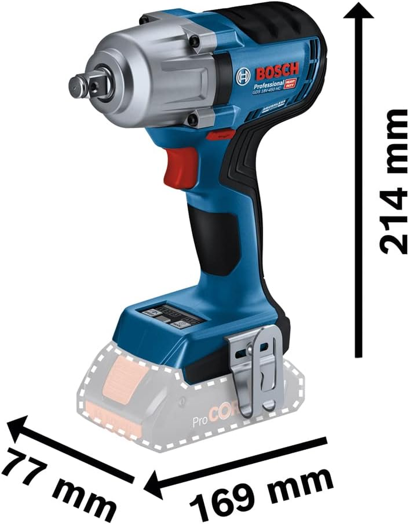 Bosch Professional Cordless Impact Wrench GDS 18V-450 HC (450 Nm tightening, ... - Picture 4 of 9
