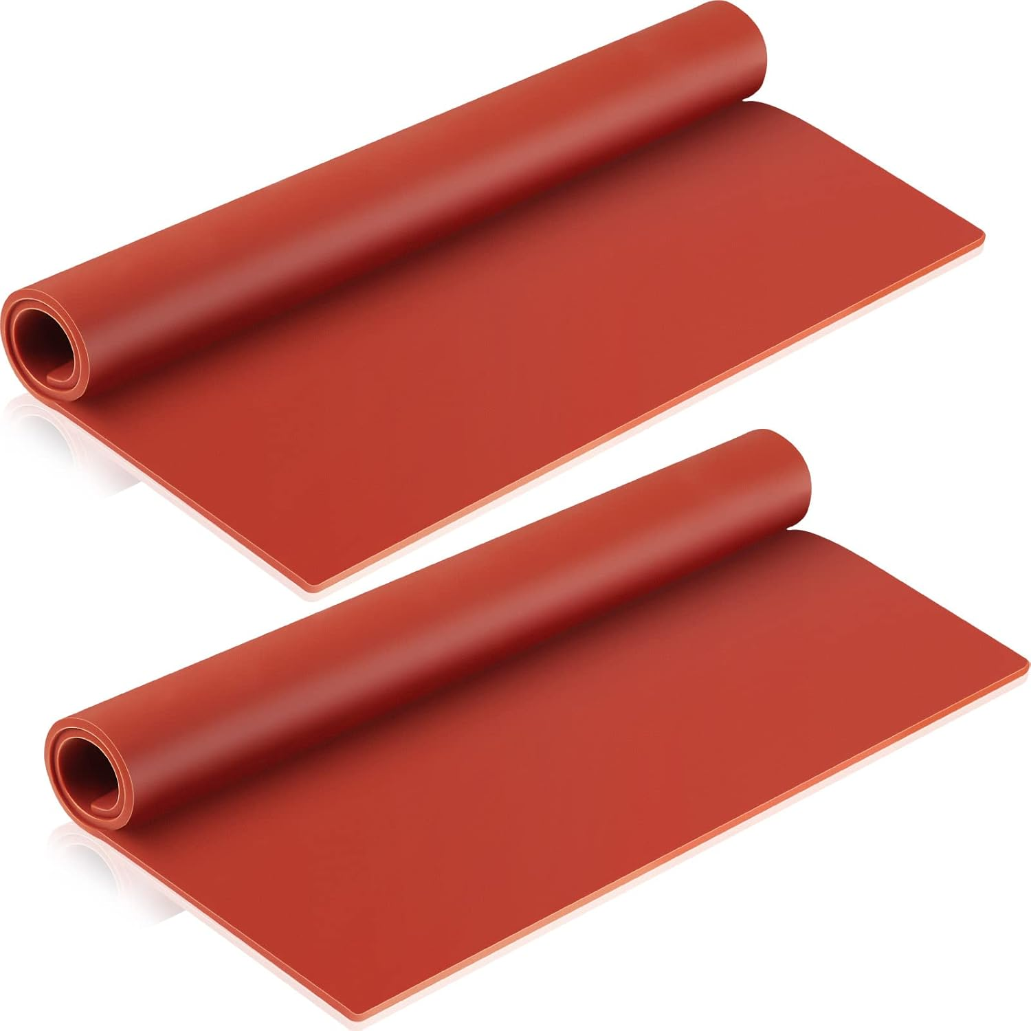 Fabbay 2 Pcs Silicone Rubber Sheet 12'' X 12'', 1/8'' Flexible High Temp Rubber Gasket Material Smooth Finish High Temperature Resistant Silicone Mat for Crafts Seals & Protective Pads (Red)