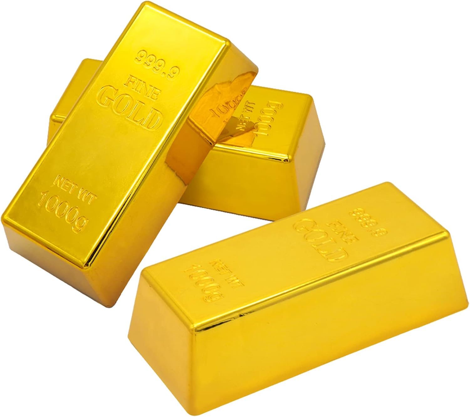3pcs Simulated Treasure Fake Plastic Golden Brick Bullion, Gold Bar Paperweig... - Picture 10 of 15
