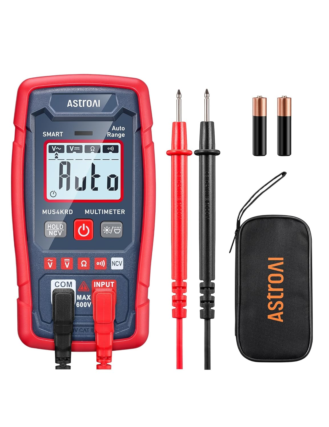 Multimeter Tester 4000 Counts, Smart Measuring Mode, Auto-Ranging Digital Volt Meter, Fast Accurately Measures AC/DC Voltage, Resistance, Continuity, Supports a Non-Contact Voltage Function