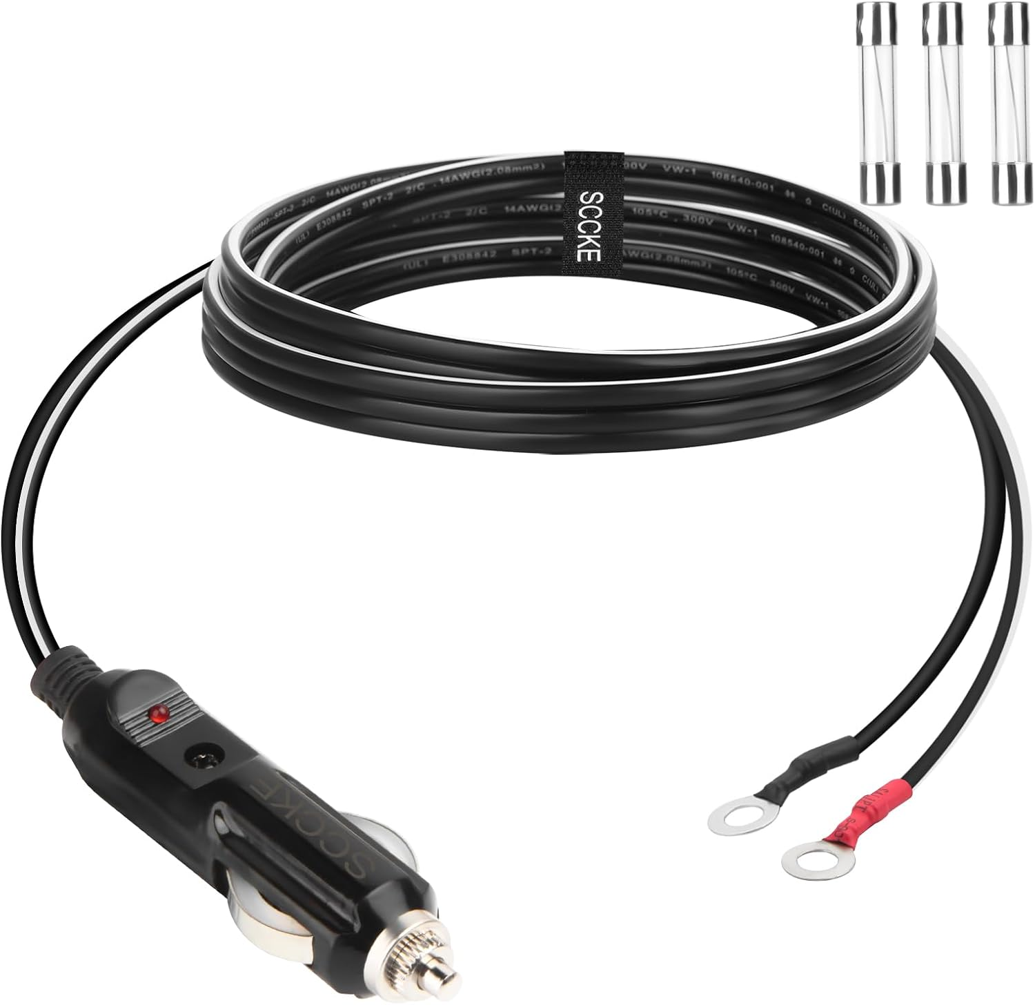 Heavy-Duty 14AWG 20A Male Plug Cigarette Lighter Adapter Power Supply Cord  with