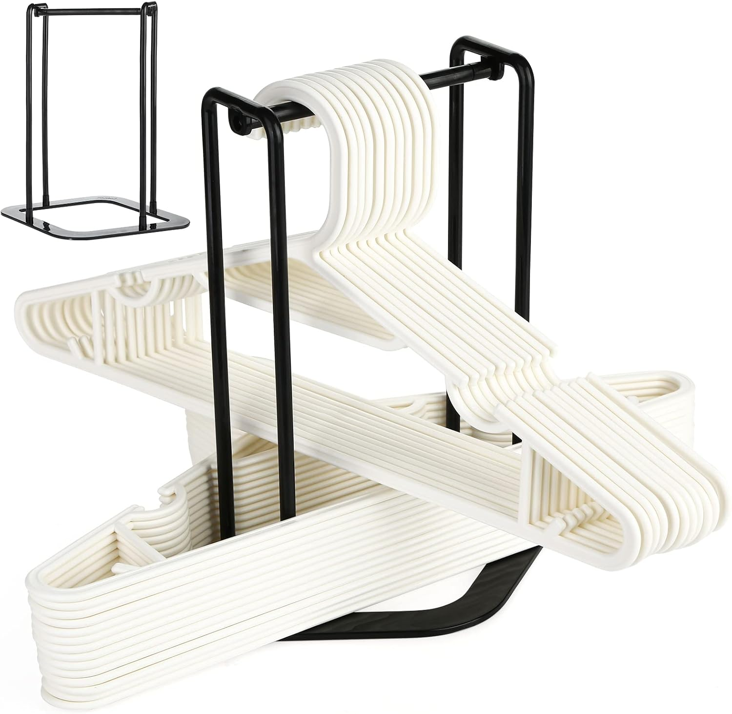 Portable Hanger Organizer Rack, Hanger Storage Stacker Holder Caddy for Closet Laundry Dry Cleaning Room