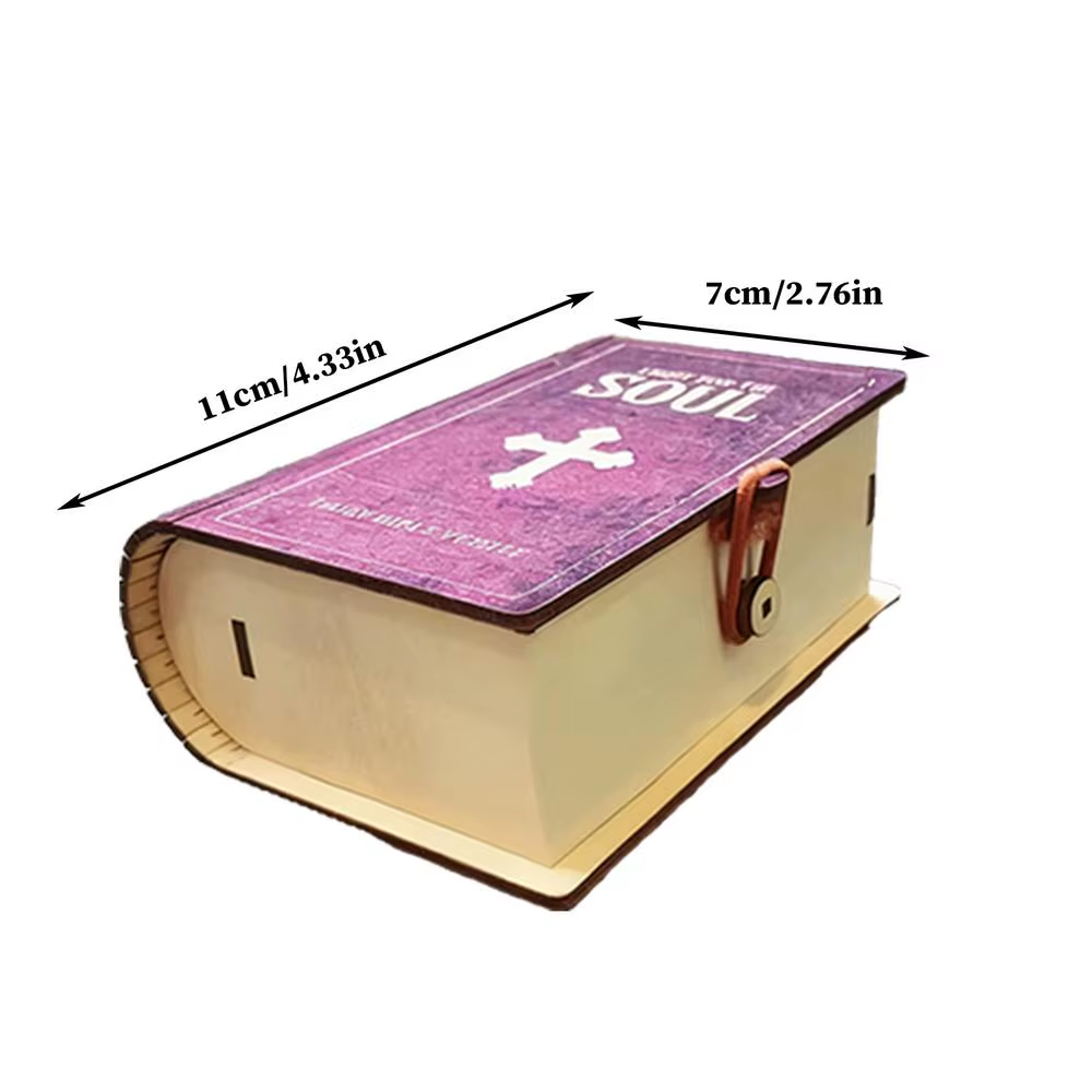Bible Verse Cards Box Daily Inspiration Scripture Prayer Organization Storage Wooden Box Portable Household Organization Case