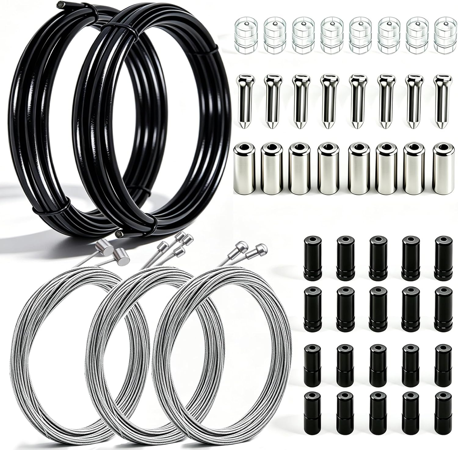 Bicycle Brake Cable Shift Cable Bike Cable Housing Kit Bike Brake Cable Kit Bicycle Transmission Line for Bicycle Mountain Road Bike Repair