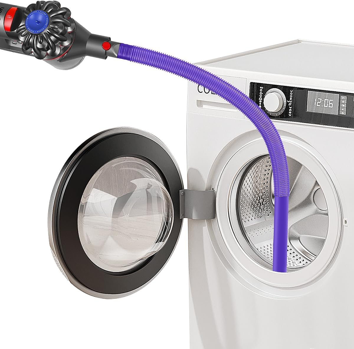 Dryer Lint Vacuum Attachment Compatible with Dyson V15 V12 V11 V10 V8 V7 V6 Vacuum Cleaners, Flexible Vent Lint Cleaner Kit, 34 inches