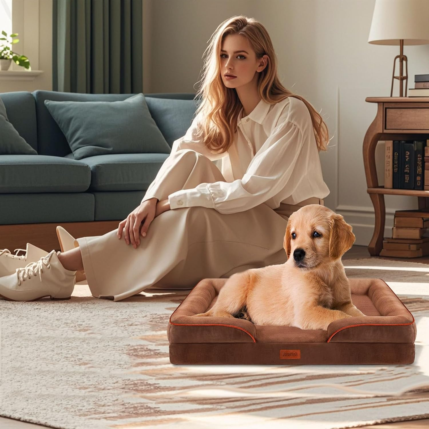 AUSCAT Dog Bed for Small Dogs -Foam Sofa, Waterproof Lining and Nonskid Botto... - Picture 8 of 15