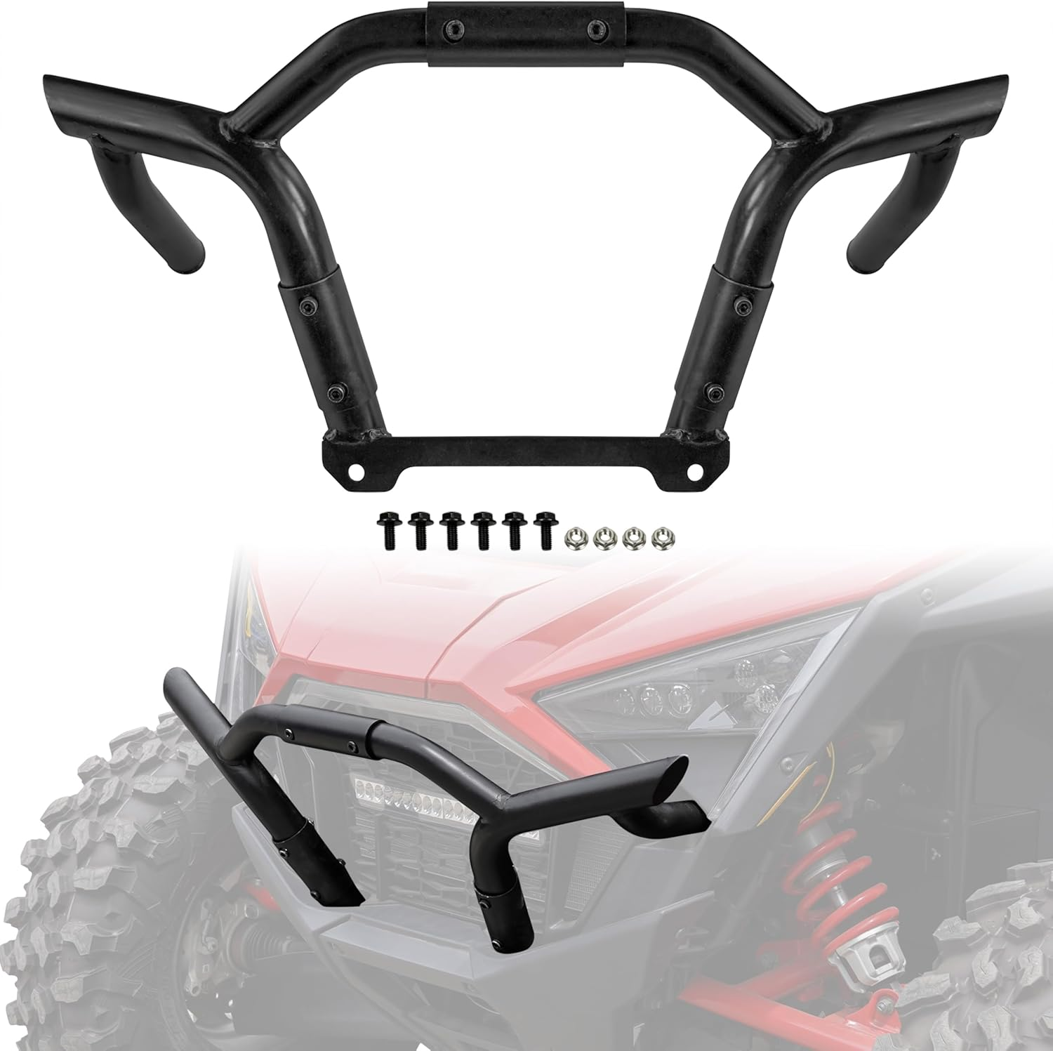 RZR PRO XP Front Bumper 2020-2025, Black Front Brush Guard Low Profile Bumper for Polaris RZR PRO XP/XP 4 2020-2025 Accessories (Replace OEM 2883746)