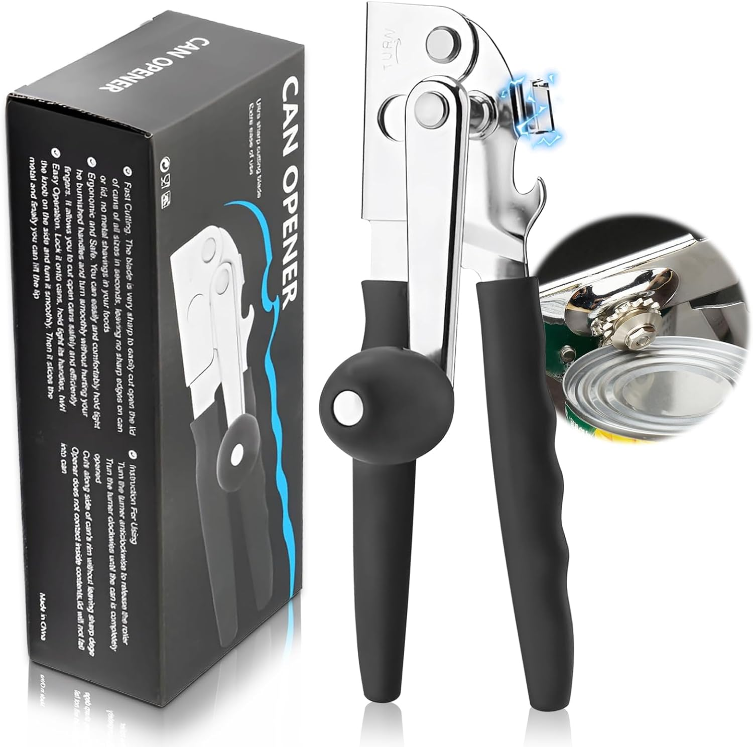 Manual Can Opener Heavy Duty Stainless Steel Commercial Can Opener Handheld