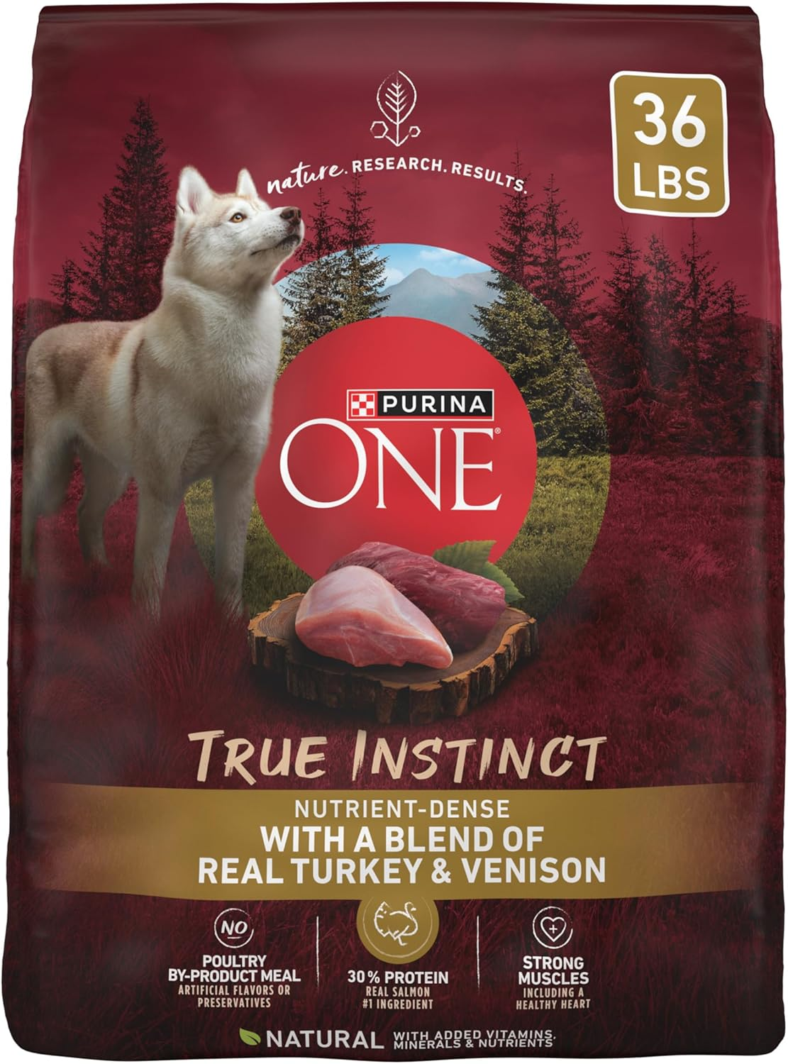 Purina ONE True Instinct with a Blend of Real Turkey and Venison Dry Dog Food - 36 Lb. Bag