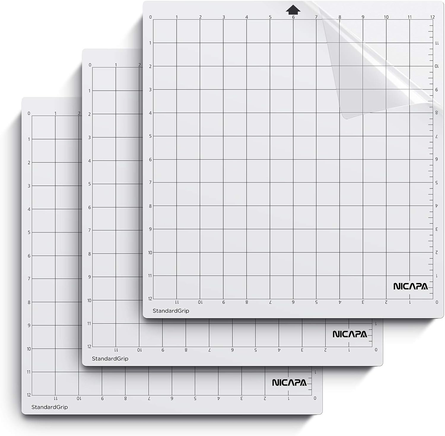 Nicapa Standard Cutting Mat for Silhouette Cameo 4/3/2/1 12x12 inch 3 Mats