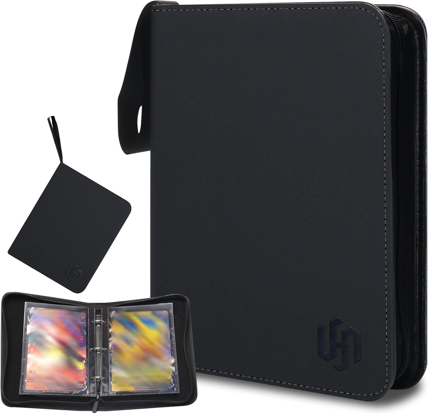 Jumbo Card Binder,  80 Pockets Trading Card Binder with 40 Removable Double Sided Jumbo Cards Sleeves and Zipper for Oversized Cards - Portable & Lightweight 5.4