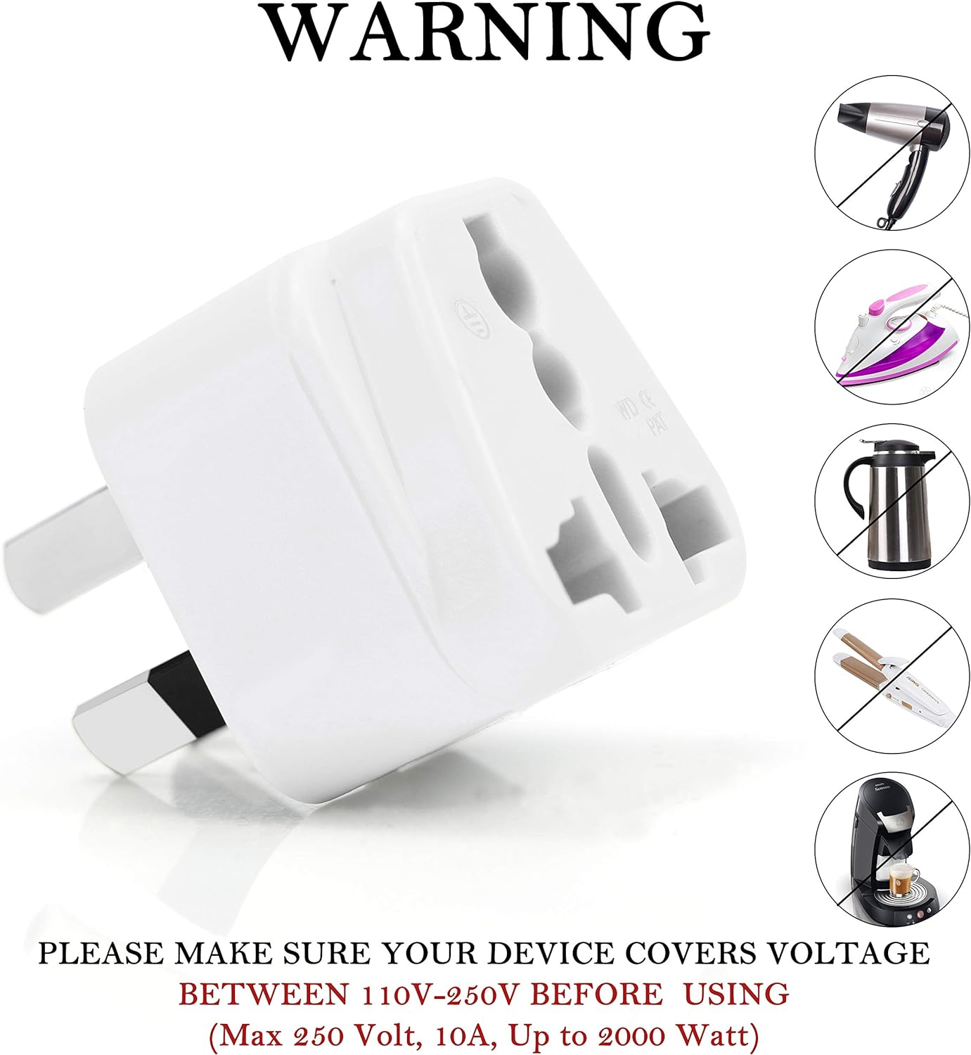 WEKSA Premium Travel Adapter with Universal Input, US, UK to Australia 3 Pin ... - Picture 7 of 18