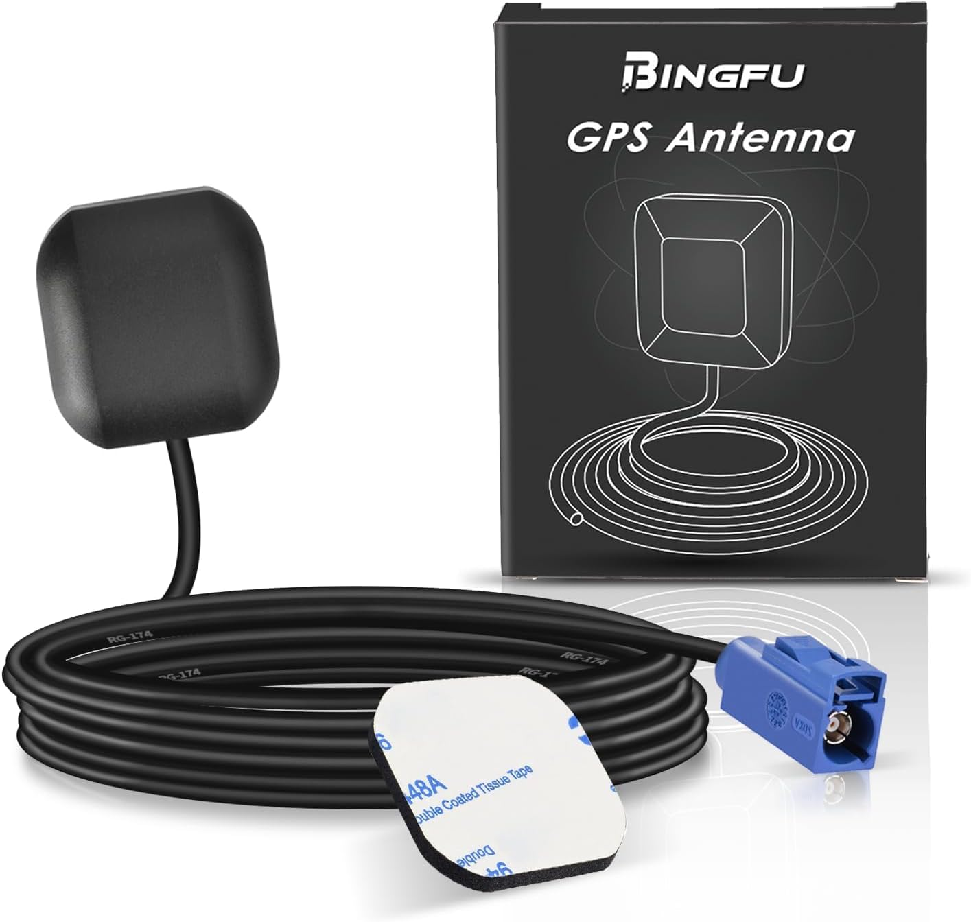 Bingfu GPS Antenne Auto Fakra C Wasserdichte Aktive Navigation Autoantenne Für Auto Stereo Head-Unit Navigationssystem Modul LKW Marine Boot GPS Tracker Locator Echtzeit Tracking-Gerät