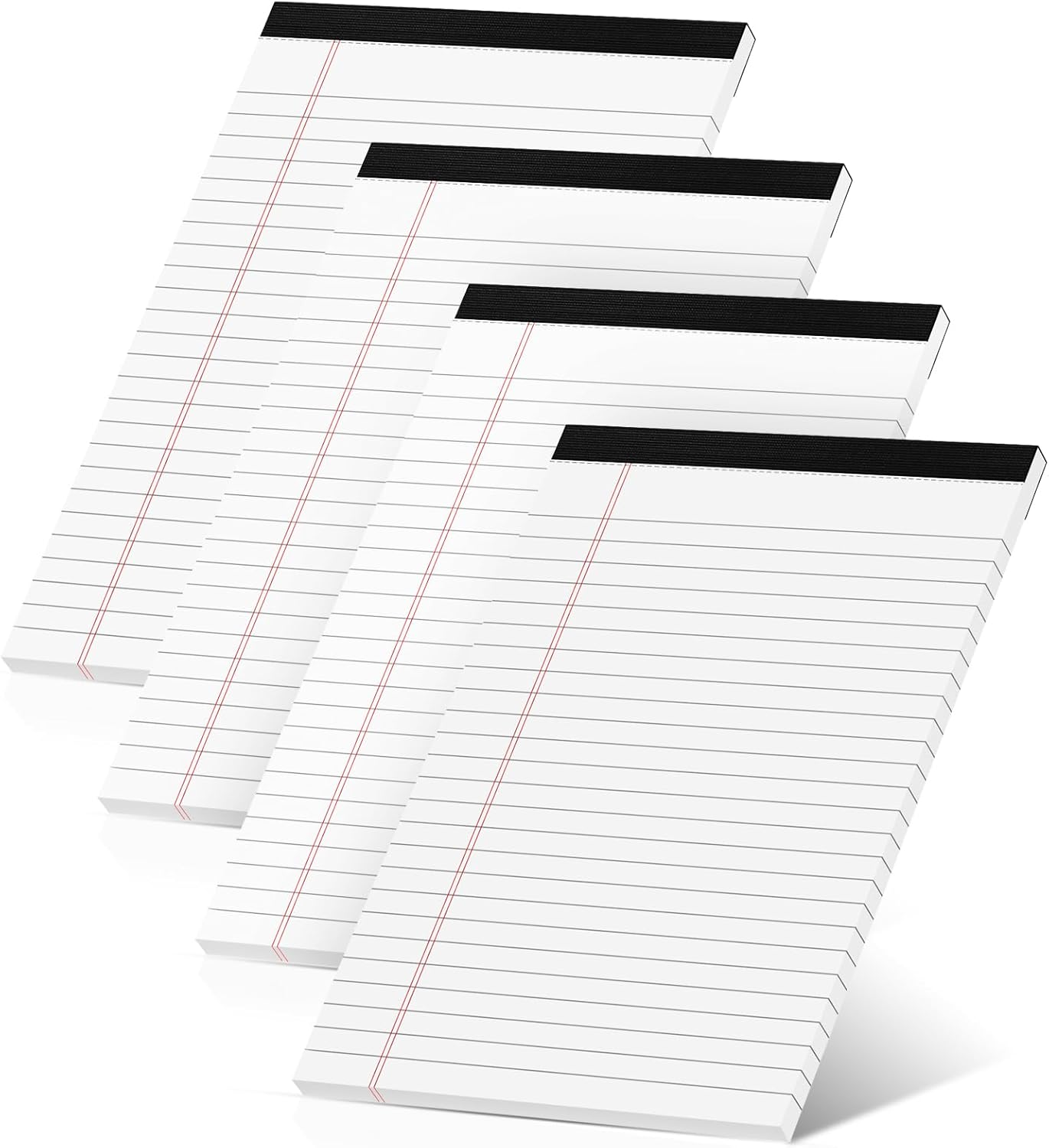 Legal Pads 5x8 Inch, 4 Pack, Narrow Ruled, 5x8 White Legal Pad, Mini Double-Sided Printing Notepad Perforated Note Pads 5x8 Lined Paper, Lined Writing Pads for Office Home School, 30 Sheet/Pad