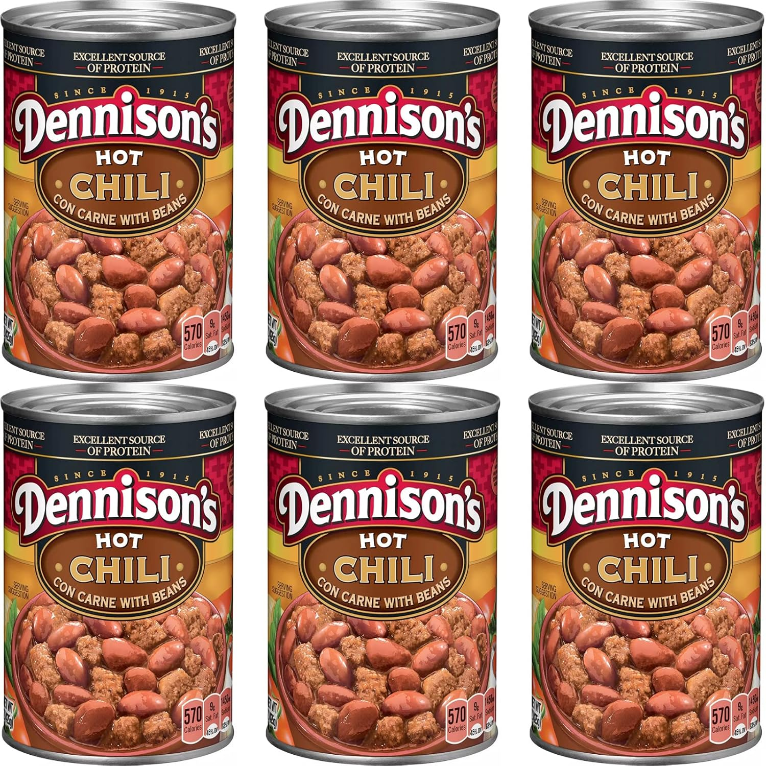 , Hot Chili Con Carne with Beans, 15Oz Can (Pack of 6)