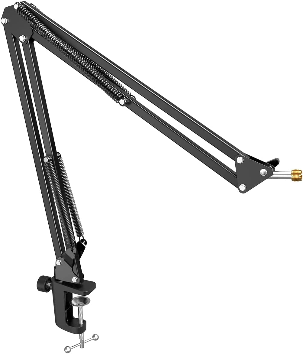 Microphone Arm Stand, Suspension Mic Scissor Boom Arm stand with Metal Material, 3/8