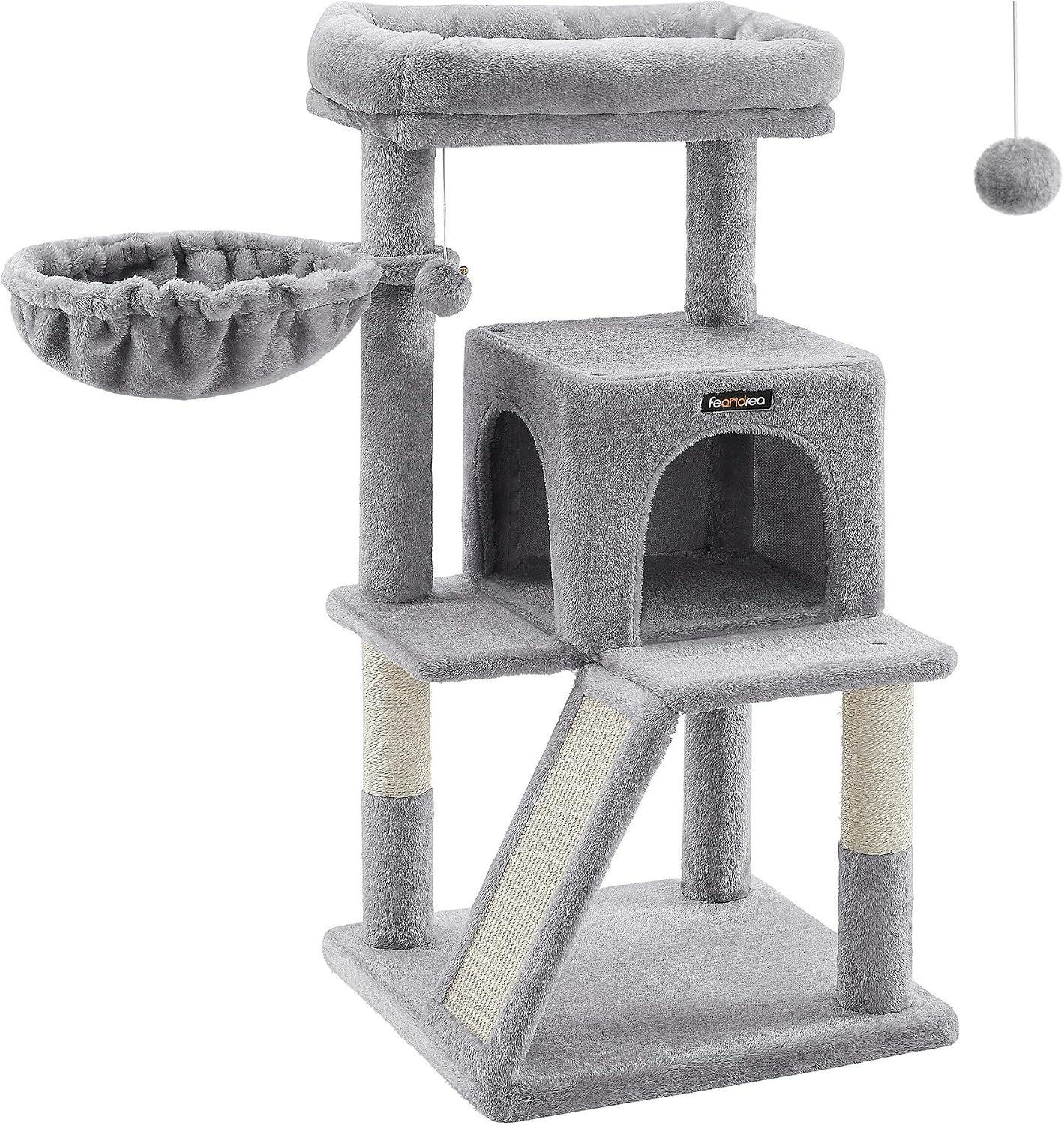 Albero per Gatti, Tiragraffi Trespolo per Gatti, Grigio Chiaro PCT51W