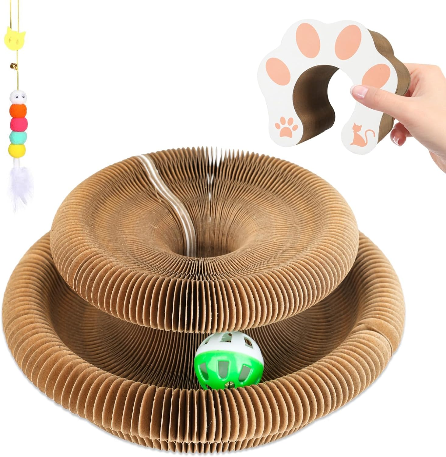 Cat Accordion Magic Organ Cat Scratching Board Cat Toy Kitty Kurlz Cat Toy Ball Scratch Pad Cat Scratcher 1 Pack