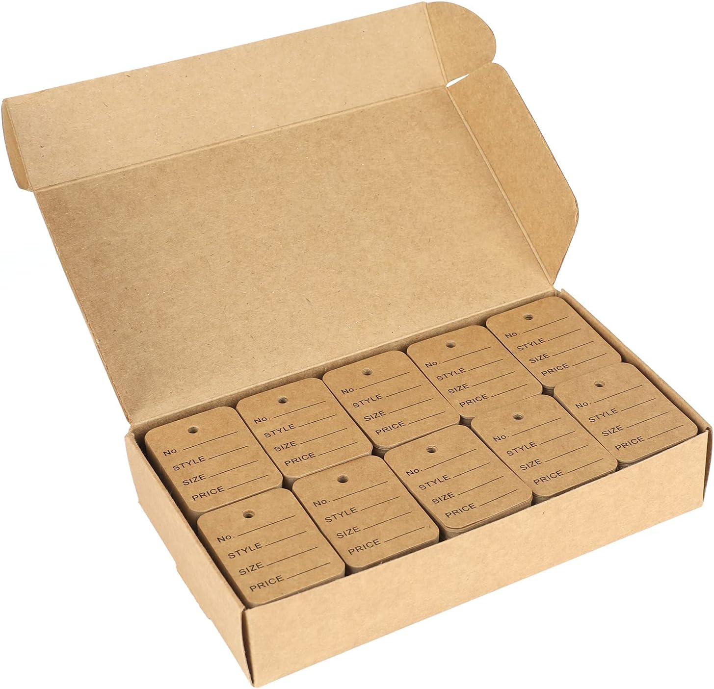 1000Pcs Price Tags, Brown Clothing Tags for Retail, Small Kraft Paper