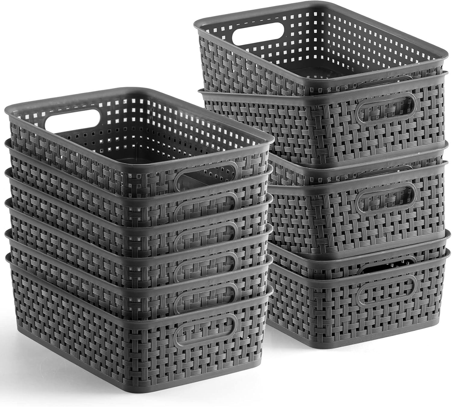 Plastic Storage Baskets Small Pantry Organization and Storage Bins 12 Pack 