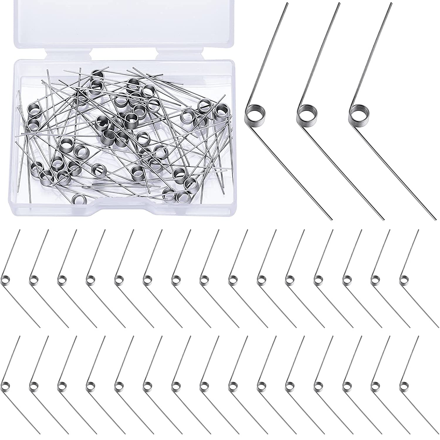 40 Pcs Stainless Steel Tiny Torsion Spring 0.5 Wire Diameter outside Diameter 