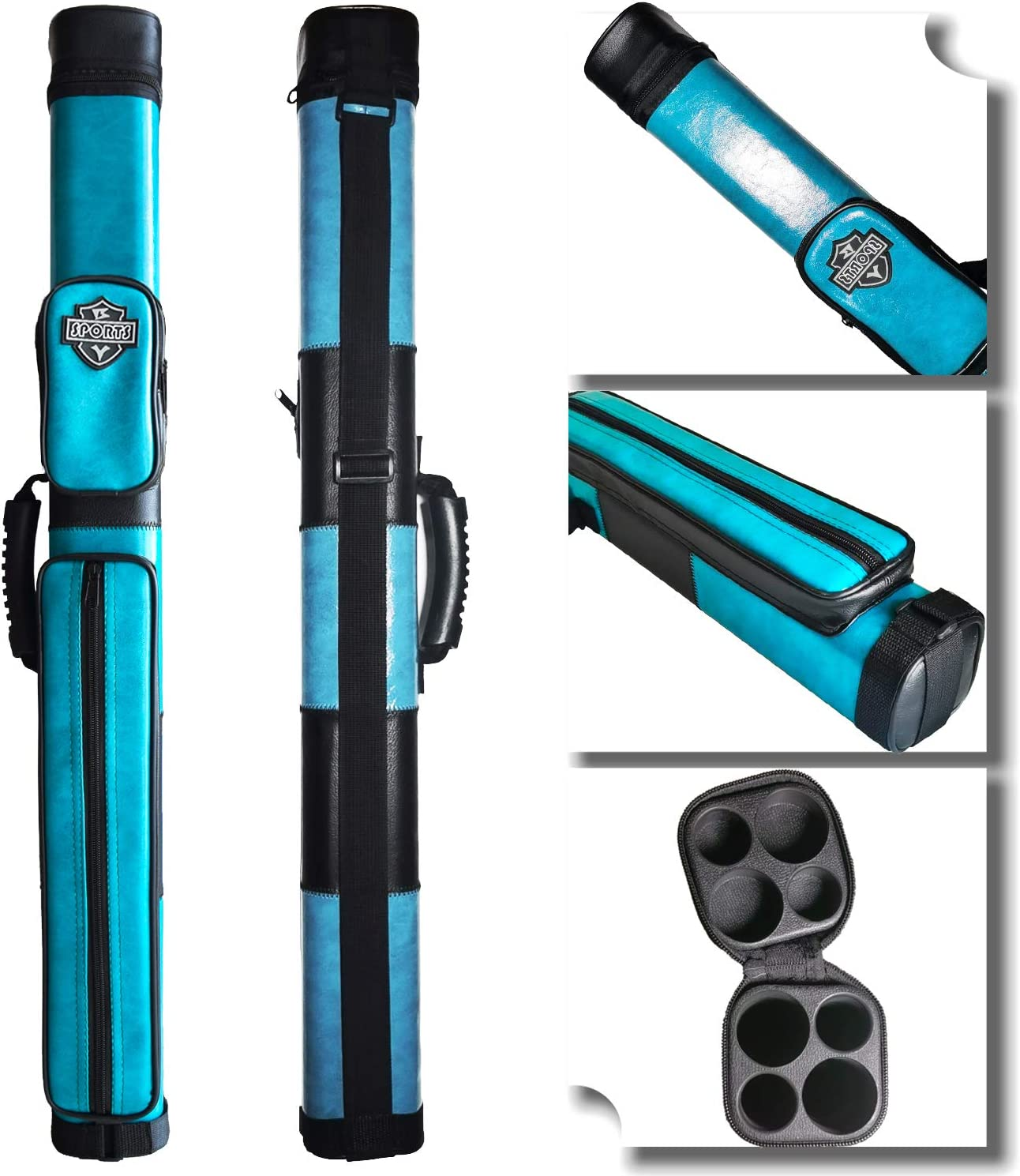 BY SPORTS 2x2 Hard cue case Square Pool Cue Billiard Stick Carrying Case - Picture 17 of 17