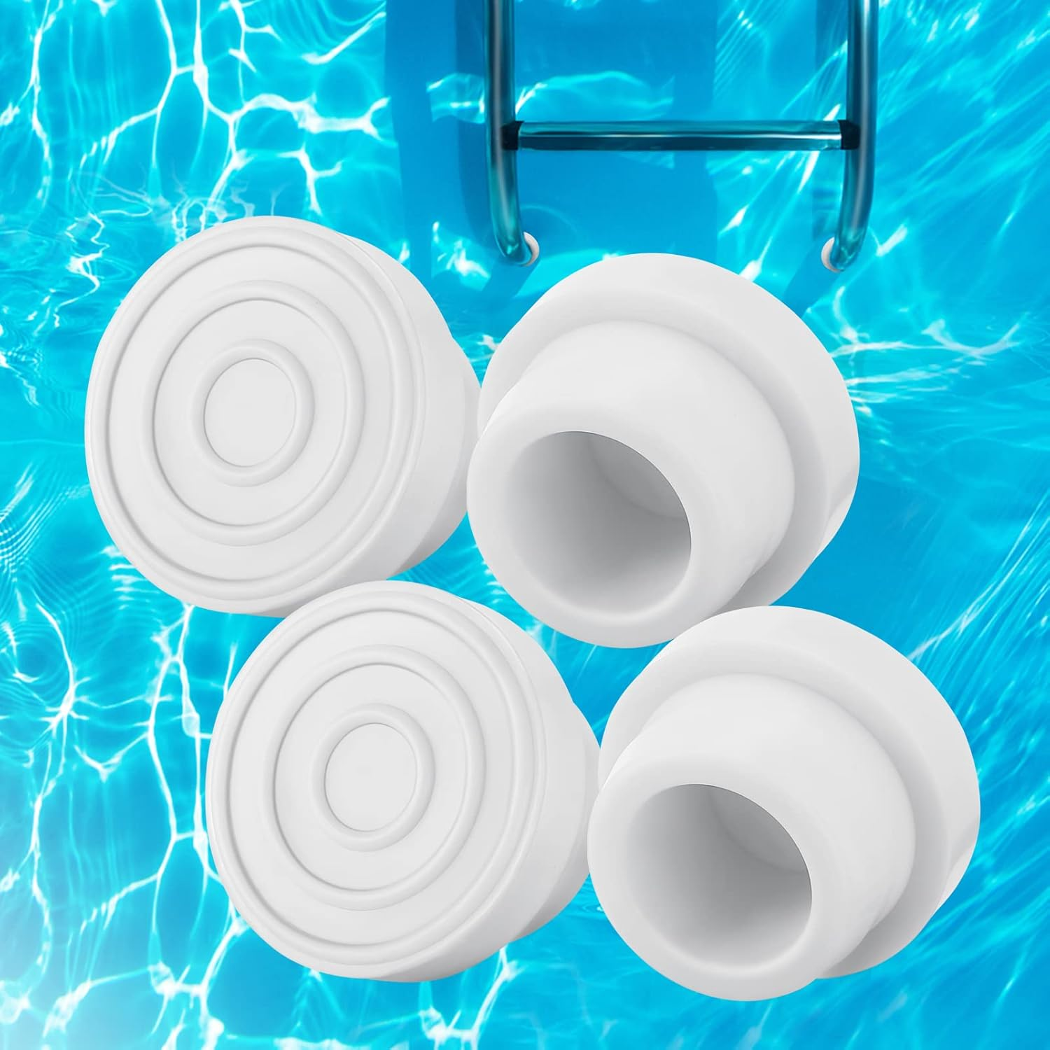 Pool Ladder Bumpers for Inground Pool - 4Packs inside Plug Caps Fit 1.9