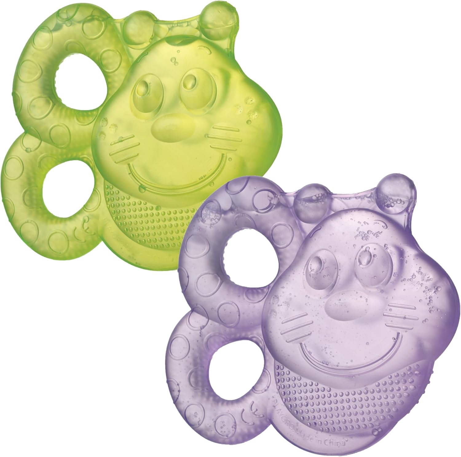 Teether Bees -Soft Water-Filled Teething Rings for Babies 3 Months+ - Freezable Cooling Teething Rings to Soothe Sore Gums, Bpa-Free - Durable Design with Fun Bee Shape - Multicoloured - 2Pack