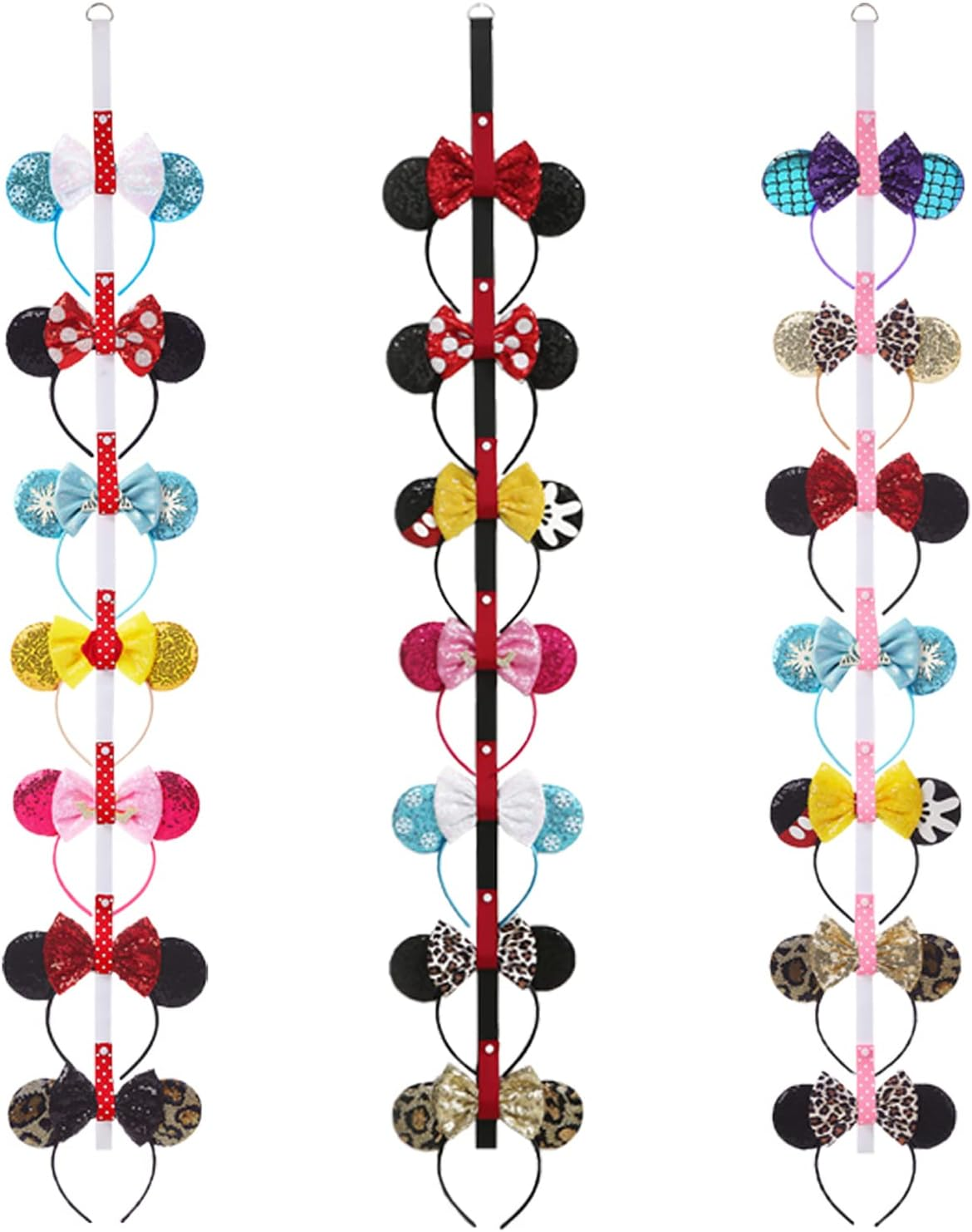 3 Pack Mouse Ears Headband Holder Headpieace Hanger Organizer Wall Display