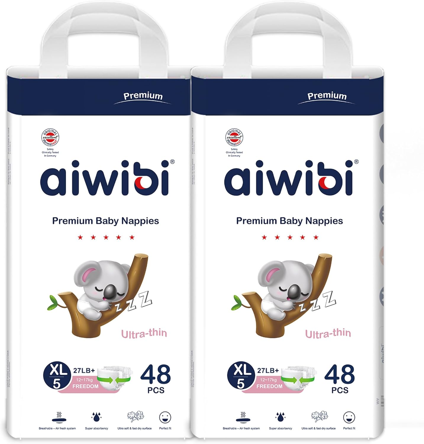 AIWIBI Baby Nappies Size 2 (4-8kg), 144 Count, Light Feather Series Premium N... - Picture 10 of 15