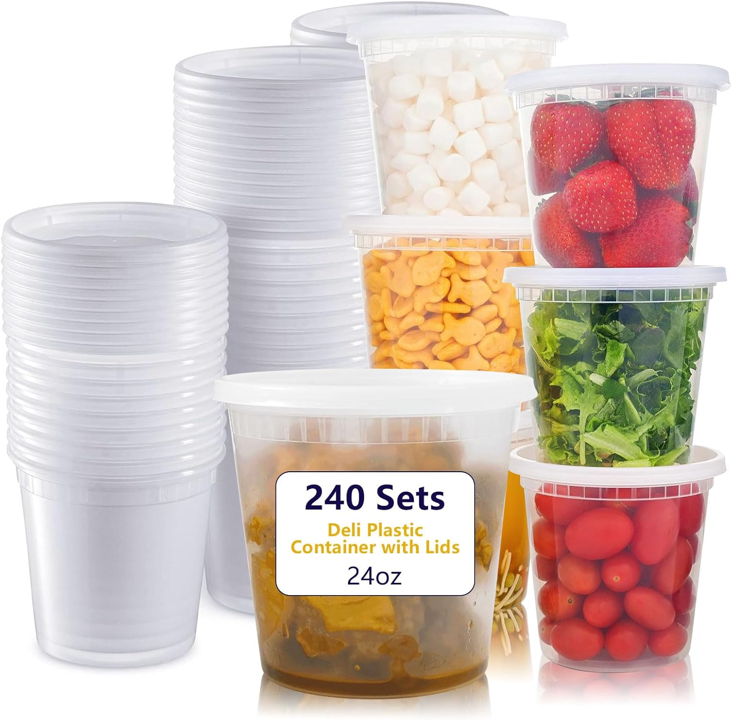 36-Pack 32 oz Plastic Deli Food Containers with Lids plastic soup containers ... - Picture 19 of 20