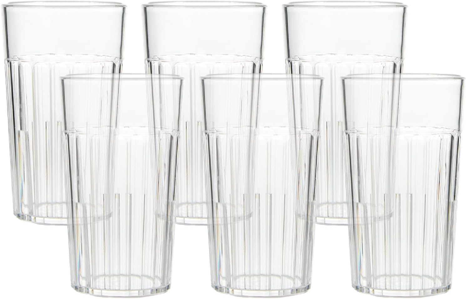6 Oz Clear Plastic Tumblers, Set of 6 - Made in the USA, BPA Free Plastic - Break-Resistant Plastic Drinking Glasses for Indoor & Outdoor Use - Dishwasher Safe, Assorted Colors