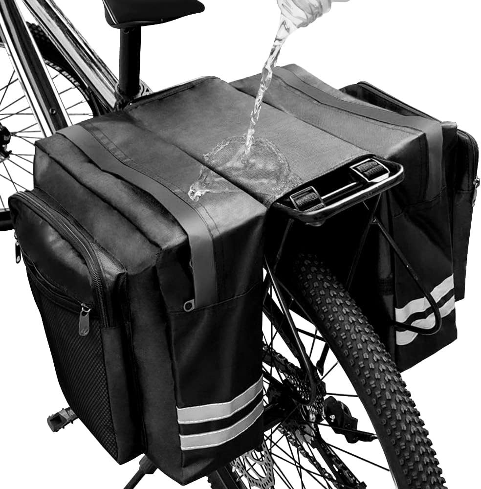 Bike Rear Rack Double Pannier Bag, 30L Waterproof Bicycle Trunk Bag, Bike Pannie
