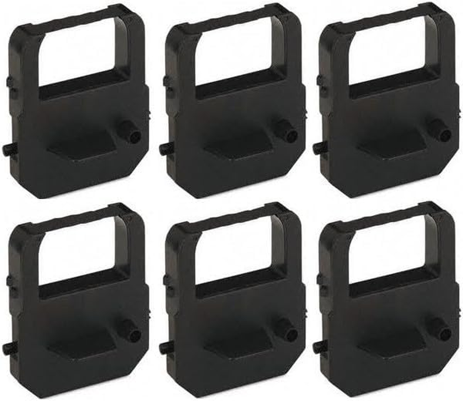 COMPUMATIC Time Clock Ribbon for Lathem 100E, 700E, 900E, 1000E, 1500E, 1600E, 5000EP, 7000E, 7500E, LT5000 (Black, 6 Pack)
