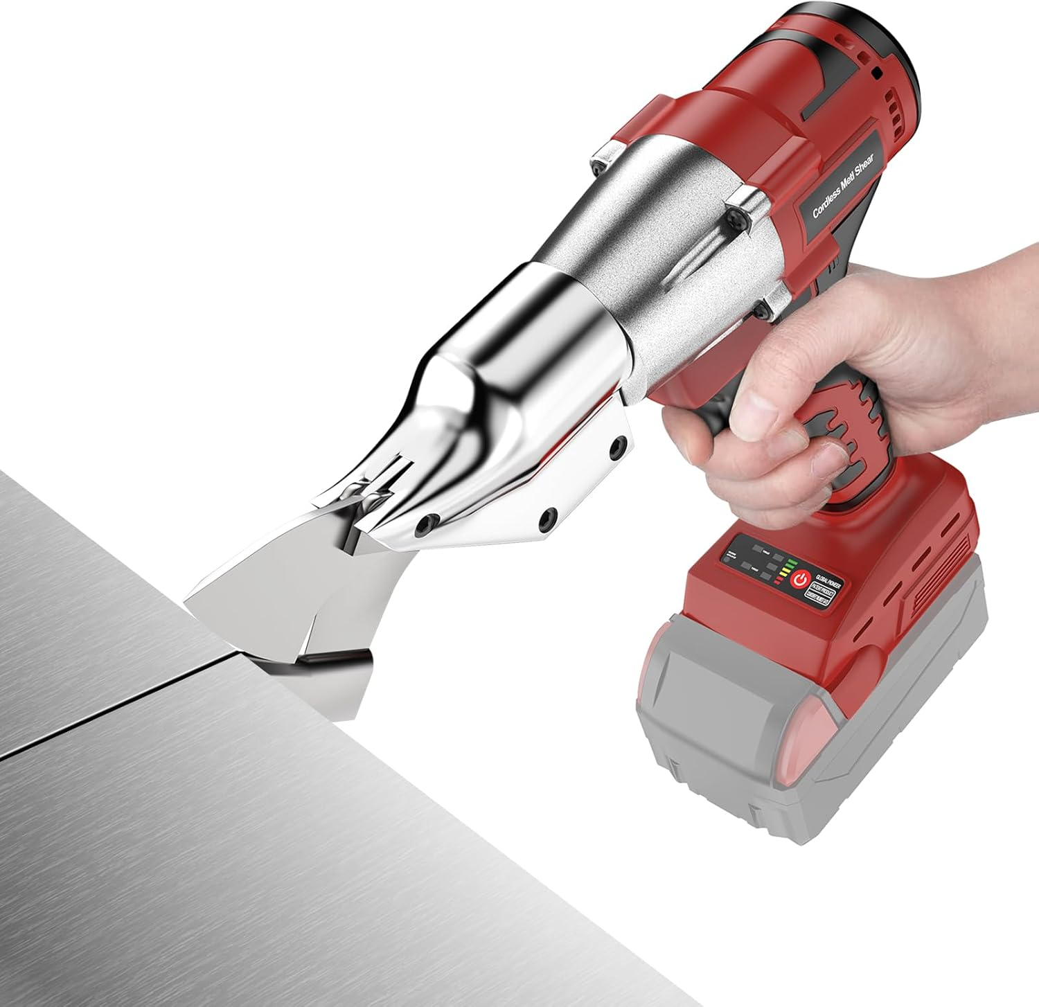 Cordless Sheet Metal Cutter Brushless for Milwaukee 18V Battery(Tool Only), Metal Shears 360 Degree Pivoting Head, Electric Metal Scissors for Cutting Stainless Sheet, Metal, Iron, 221 Ft-Lbs Torque