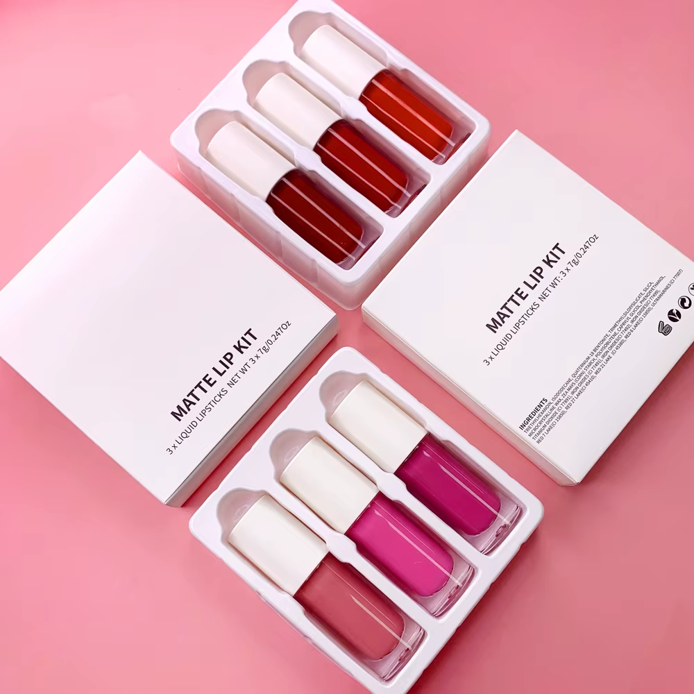 Makeup Waterproof Vegan Liquid Lipstick Set Custom Logo Lip Kit Private Label Matte Liquid Lipstick Set