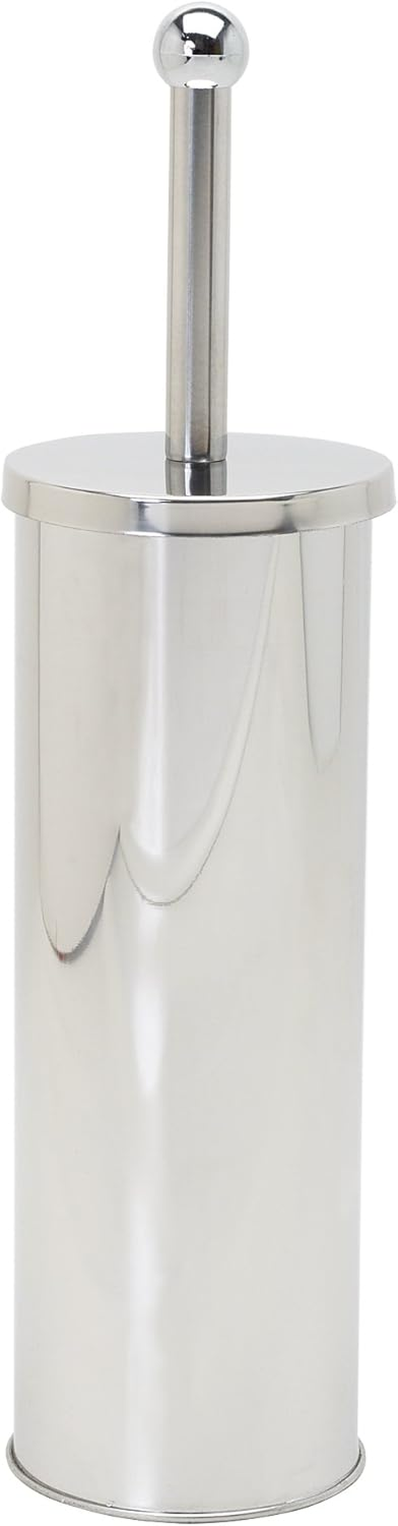 Toilet Brush and Holder Set, Rust Resistant Stainless Steel Toilet Bowl Brush, Discreet Bathroom Cleaning Scrubber with Stiff Bristles, Stainless Steel