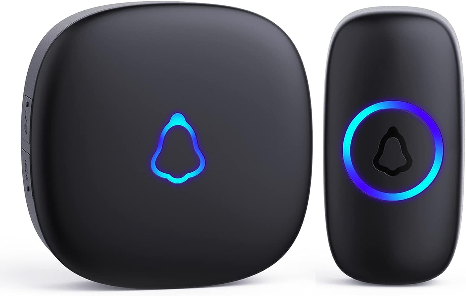 SECRUI Wireless Doorbell, Easy installation, Waterproof, Adjustable Volume, 58 Chimes, Colorful LED, 1000Ft Range, M520+F55, Black