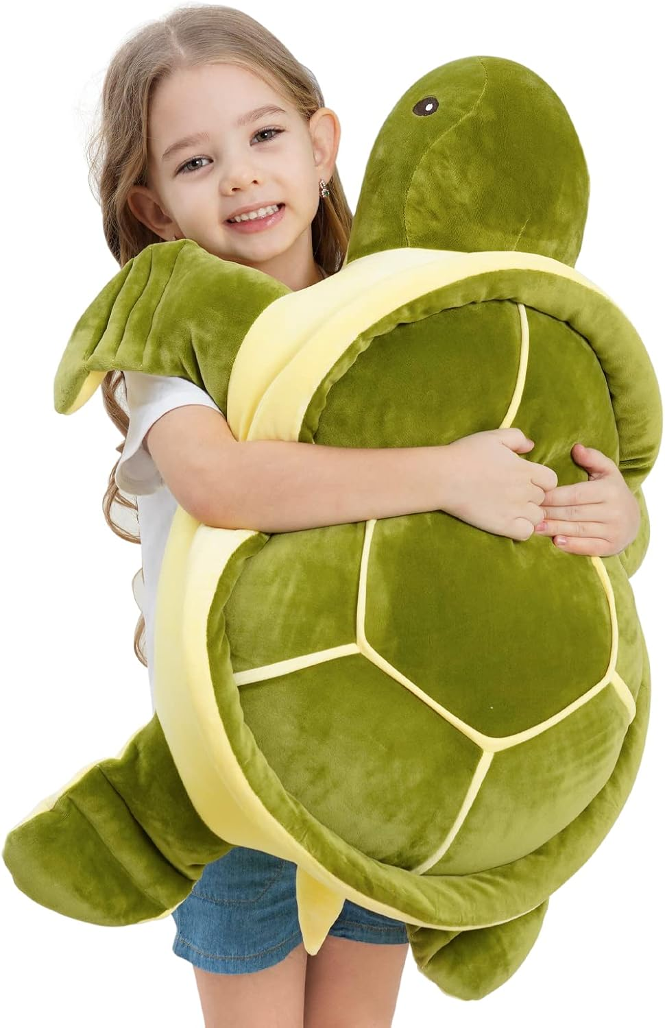 28 Inch Big Green Sea Turtle Stuffed Animals Giant Soft Plush Toys, Large Ocean Turtle Plushies Body Pillow, Gifts for Kid Boys, Girls, Girlfriend, Birthday, Easter