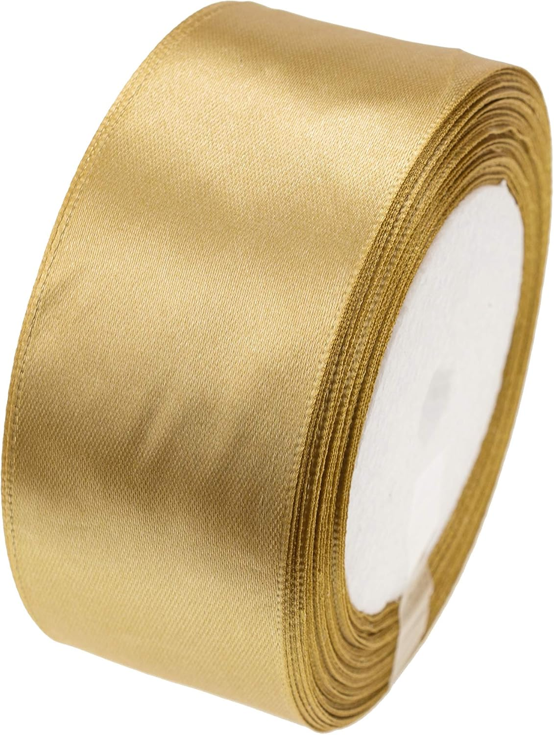 25 Yards 1-1/2 inch Wide Satin Ribbon Perfect for Wedding,Handmade Bows and Gift Wrapping(Dark Gold)