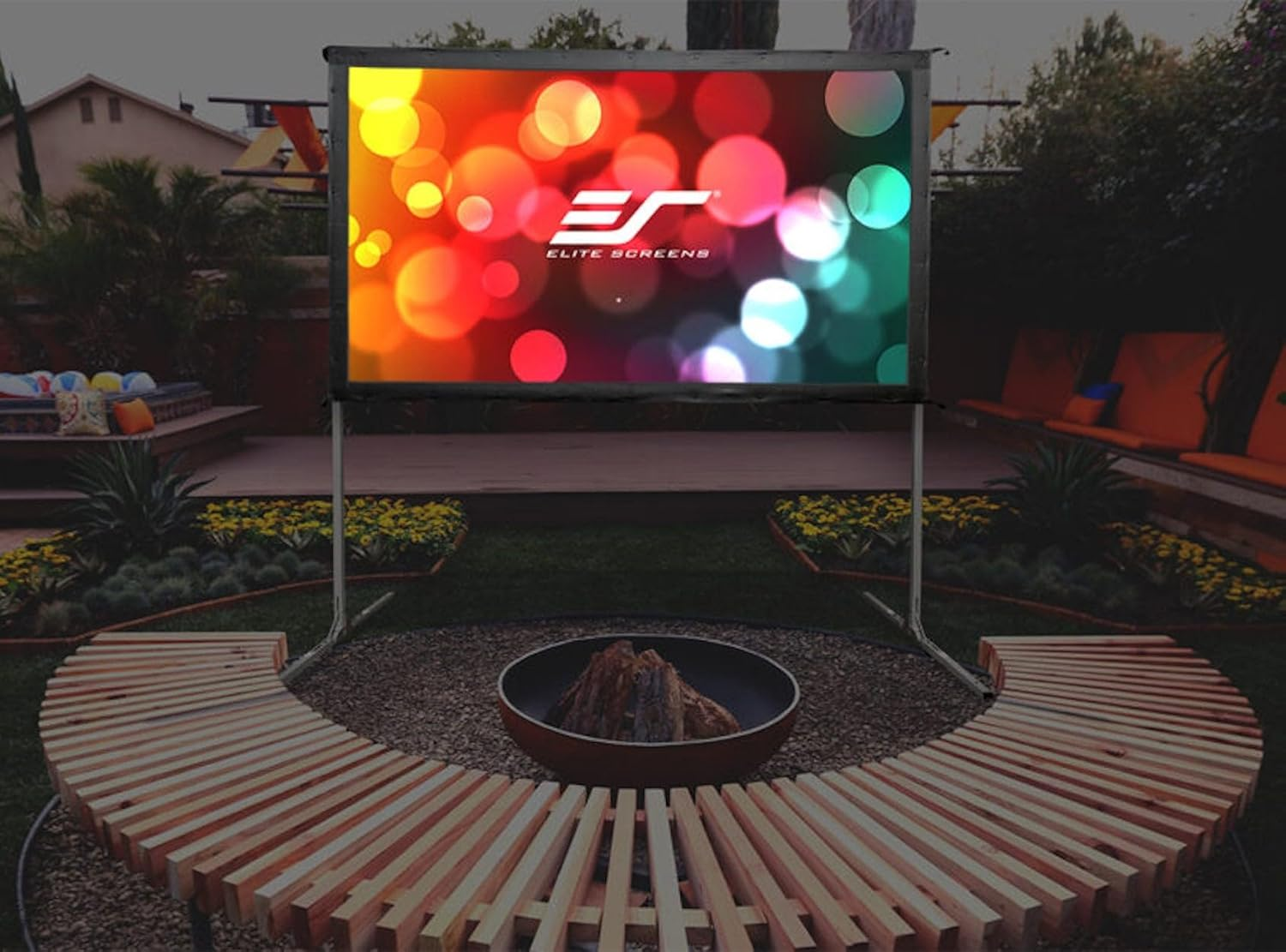 Elite Screens OMS120H2 Yard Master 2 Outdoor Projector Screen with Stand, 16:... - Picture 6 of 14