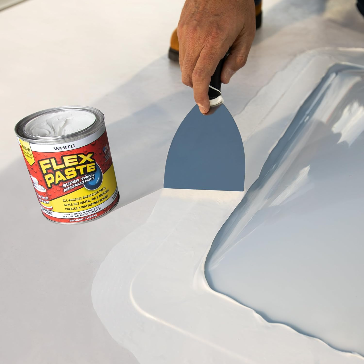 Flex Paste Super Thick Waterproof Rubberized Paste 1.36 Kg, White - Picture 4 of 14